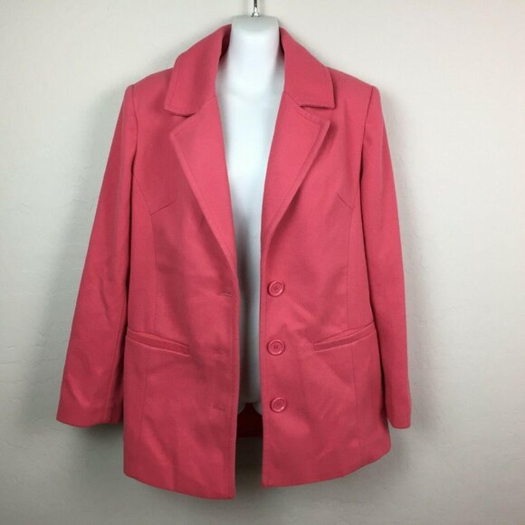 Thread & Supply Womens Salmon Pink Blazer Coat Work Office  Winter Size Medium - Picture 7 of 7